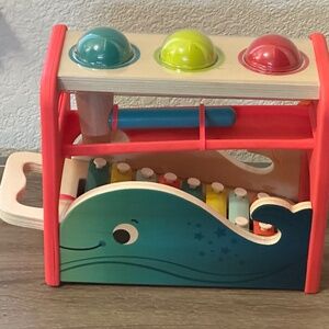 Brand New B Toys Pounding Bench & Xylophone Whale Wooden Musical Toy Instrument